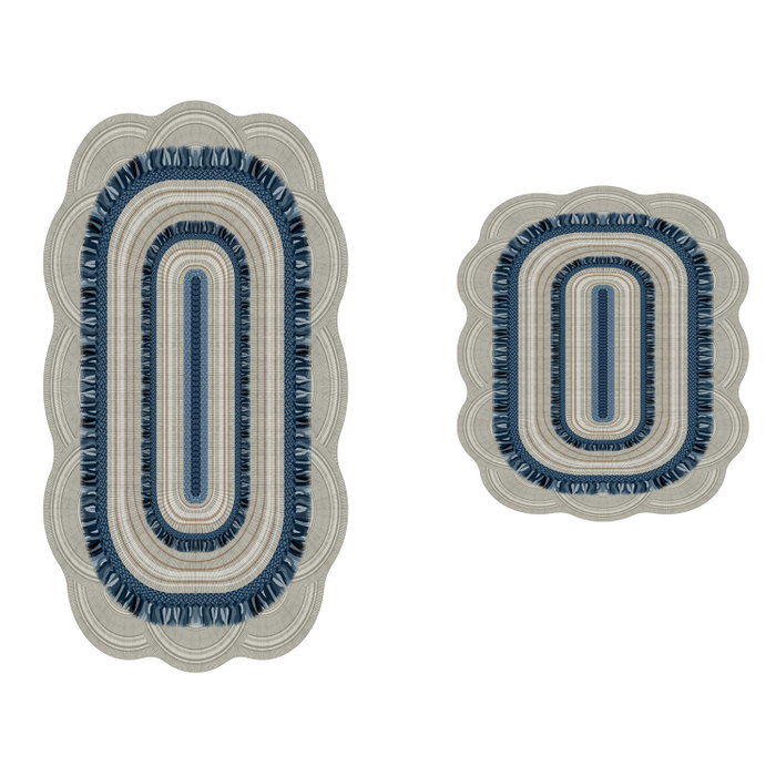 Mijölnir Juego de alfombrillas de baño Azul de 2 piezas Mijölnir Juego de alfombrillas de baño Azul de 2 piezas